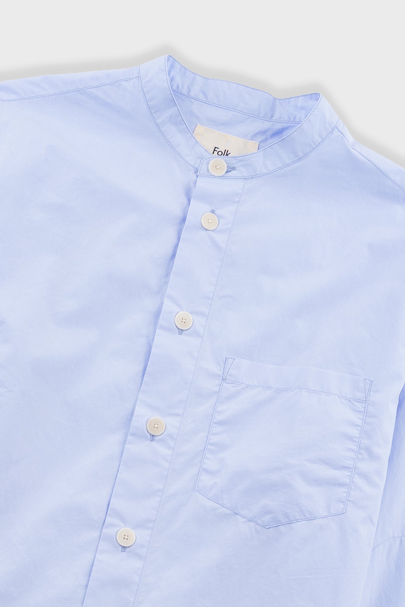 Grandad Collar Shirt - Light Blue