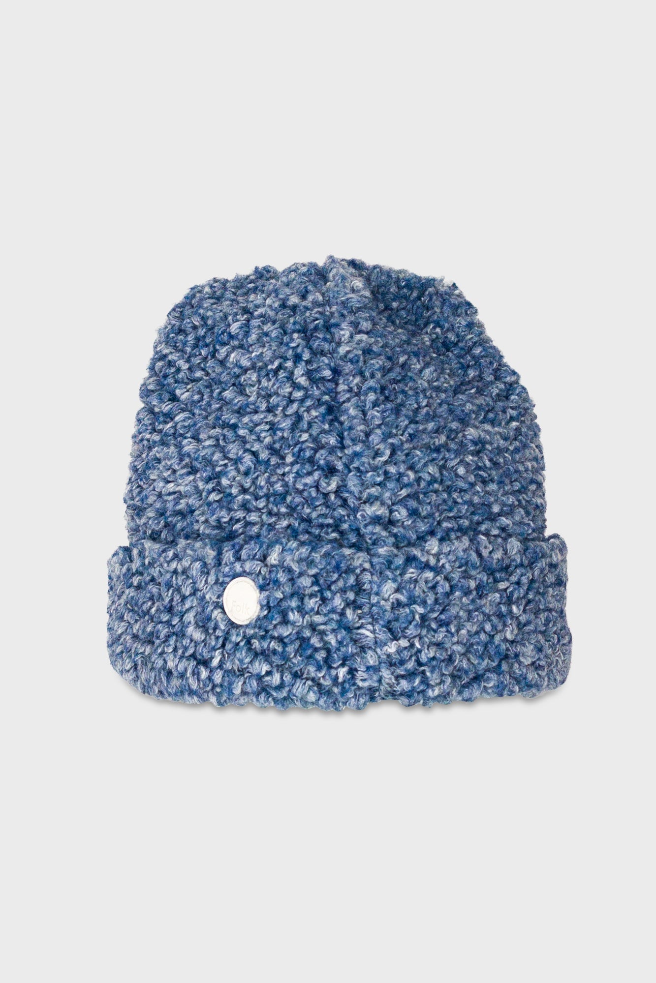 Fleece Beanie - Soft Blue Curly Wool