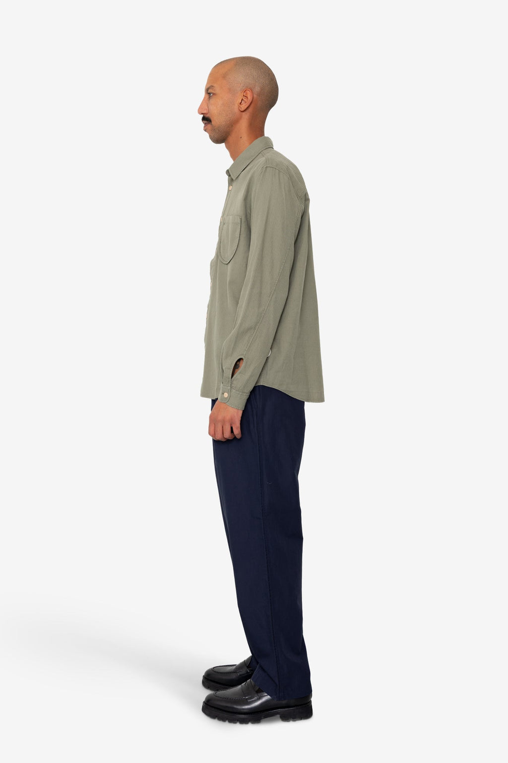 Herringbone Curve Shirt - Olive
