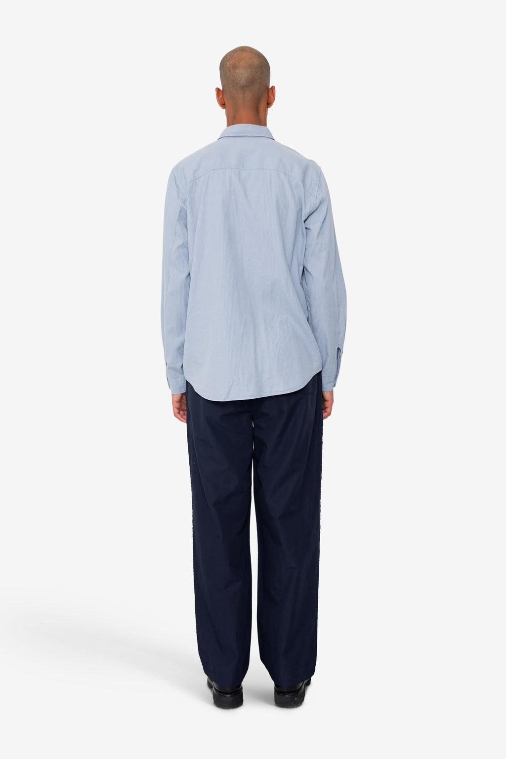 Herringbone Curve Shirt - Soft Blue