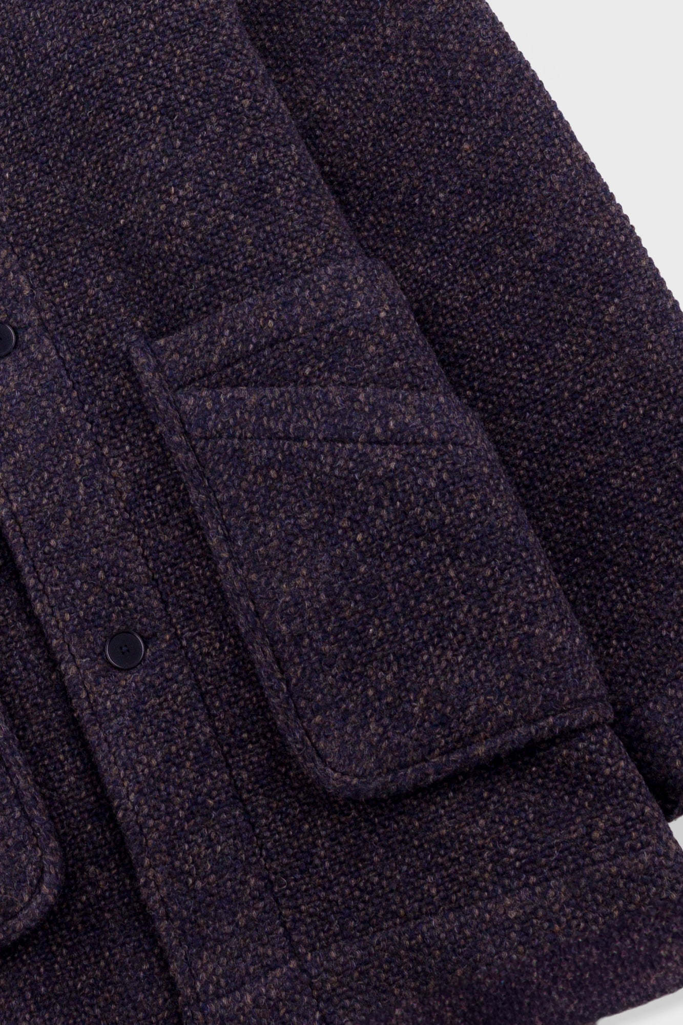 Hooded Car Coat - Navy Brown Texture