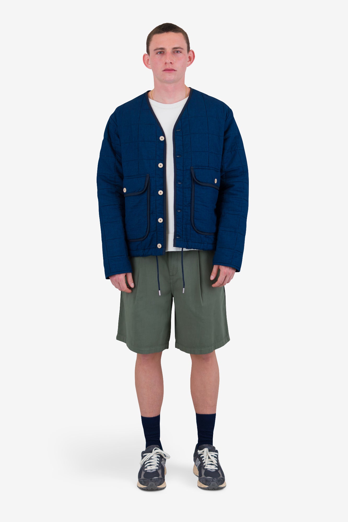 Lightweight Liner Jacket - Indigo Microcheck