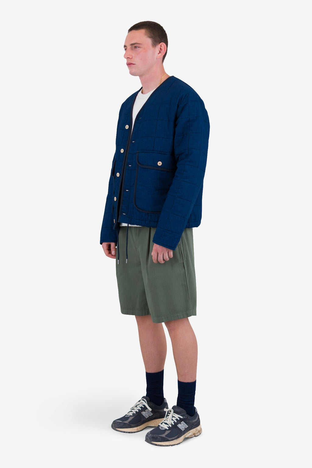 Lightweight Liner Jacket - Indigo Microcheck