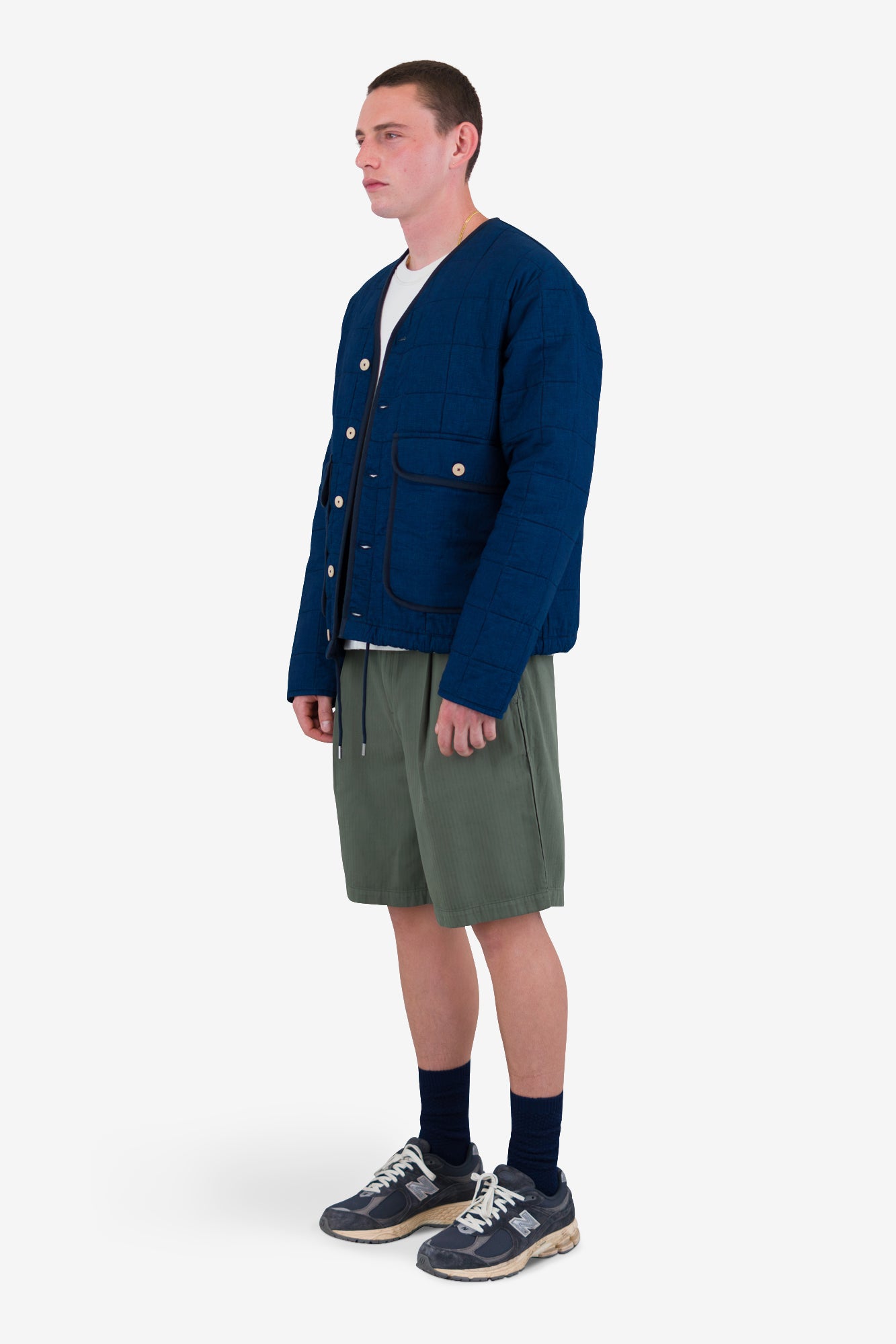 Lightweight Liner Jacket - Indigo Microcheck
