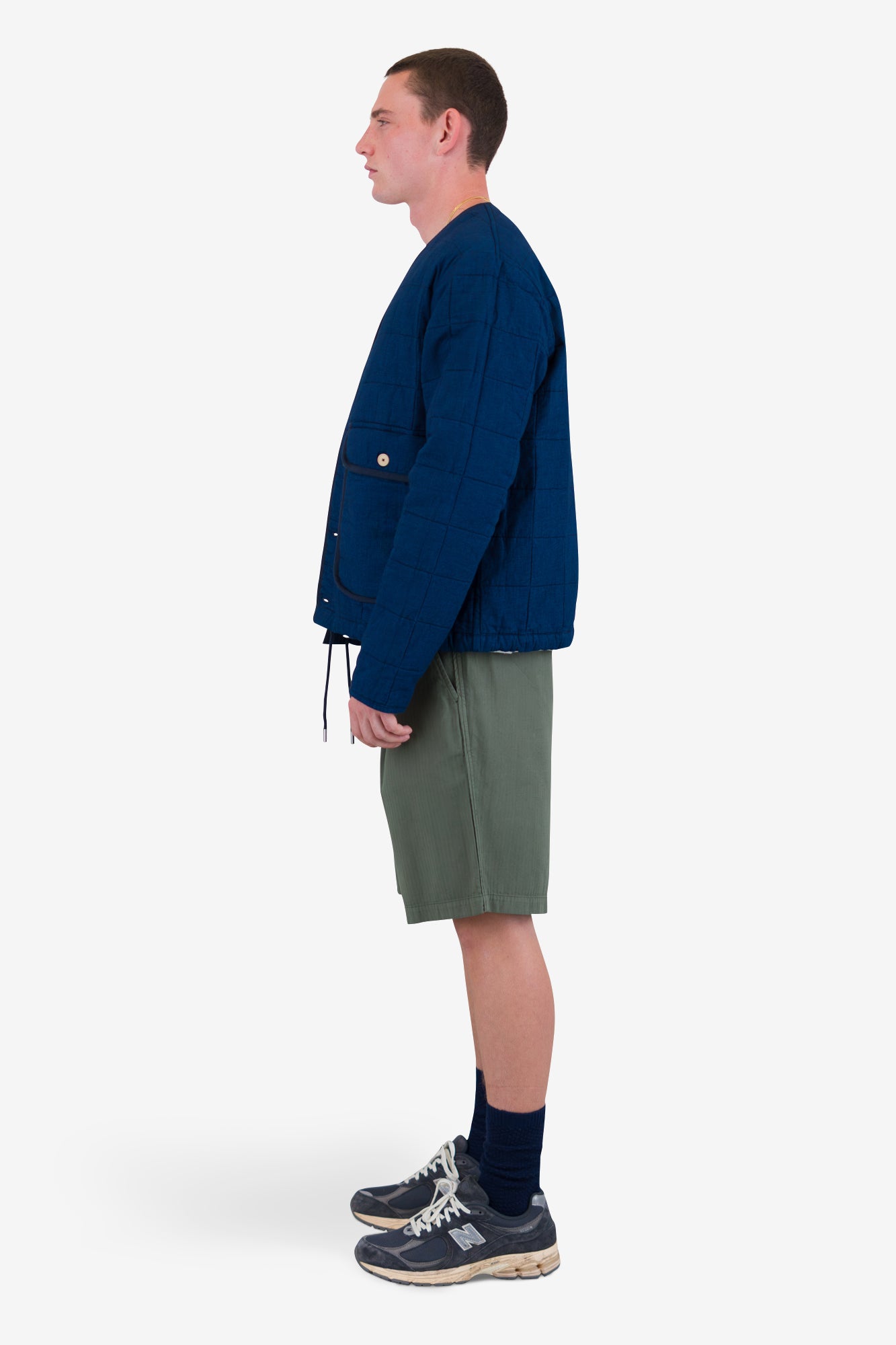 Lightweight Liner Jacket - Indigo Microcheck