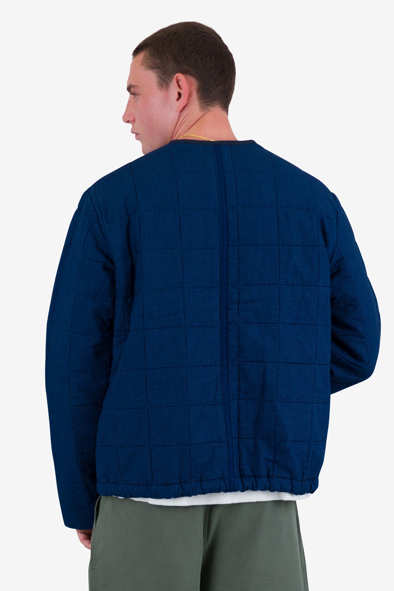 Lightweight Liner Jacket - Indigo Microcheck
