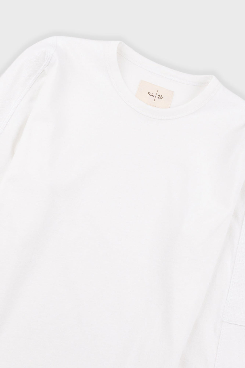 Long Sleeve Curve Panel T-Shirt - White Waffle