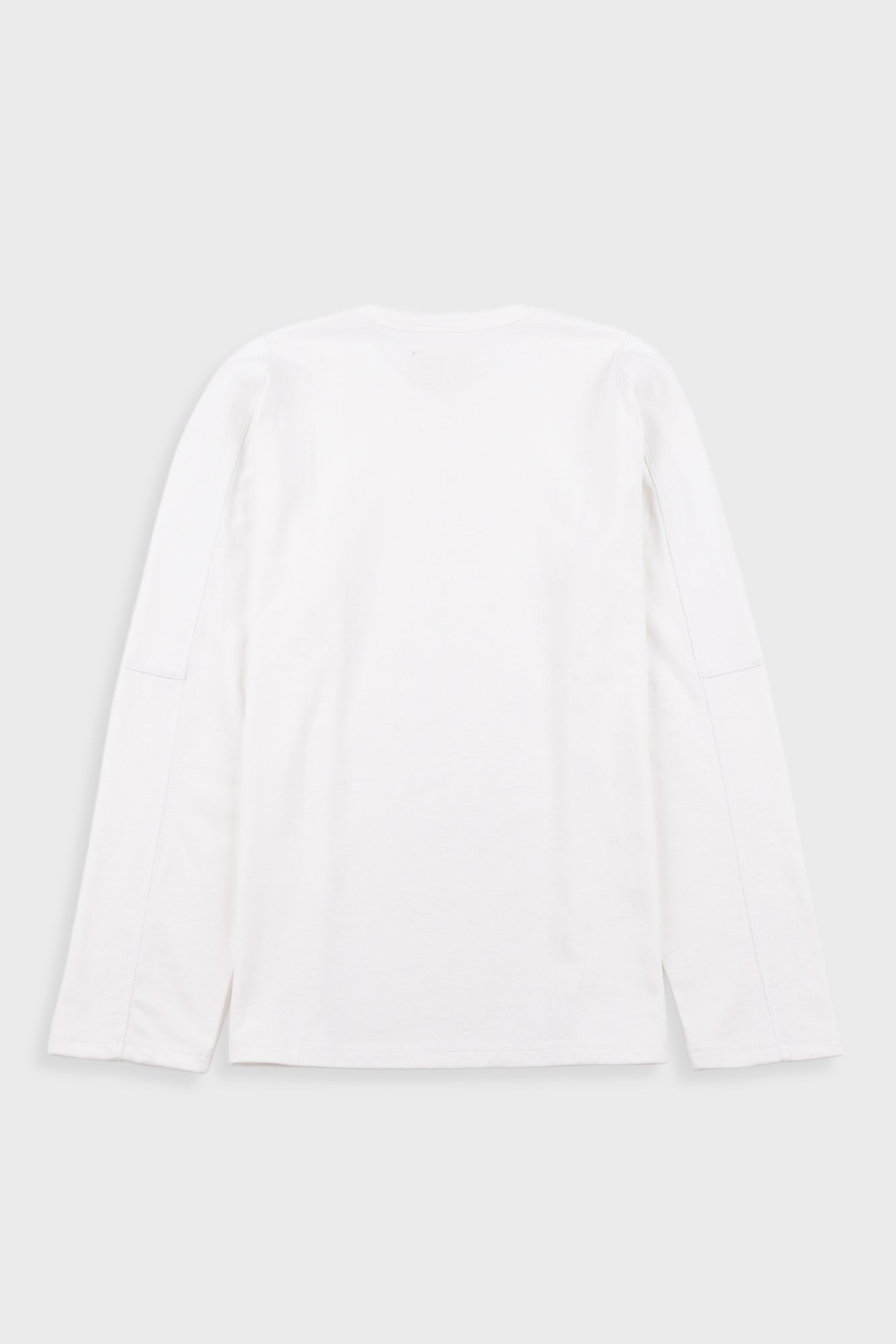 Long Sleeve Curve Panel T-Shirt - White Waffle