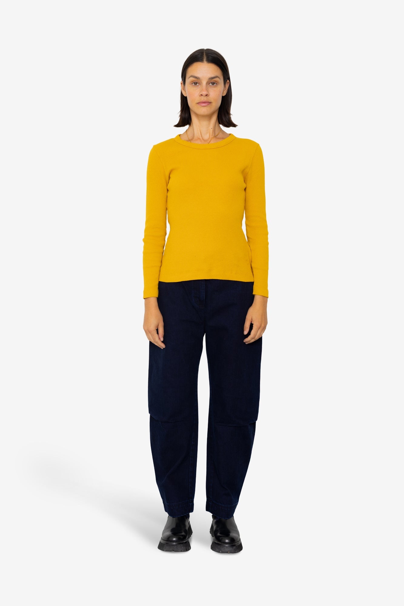 Long Sleeve Fitted T-Shirt - Chrome Yellow