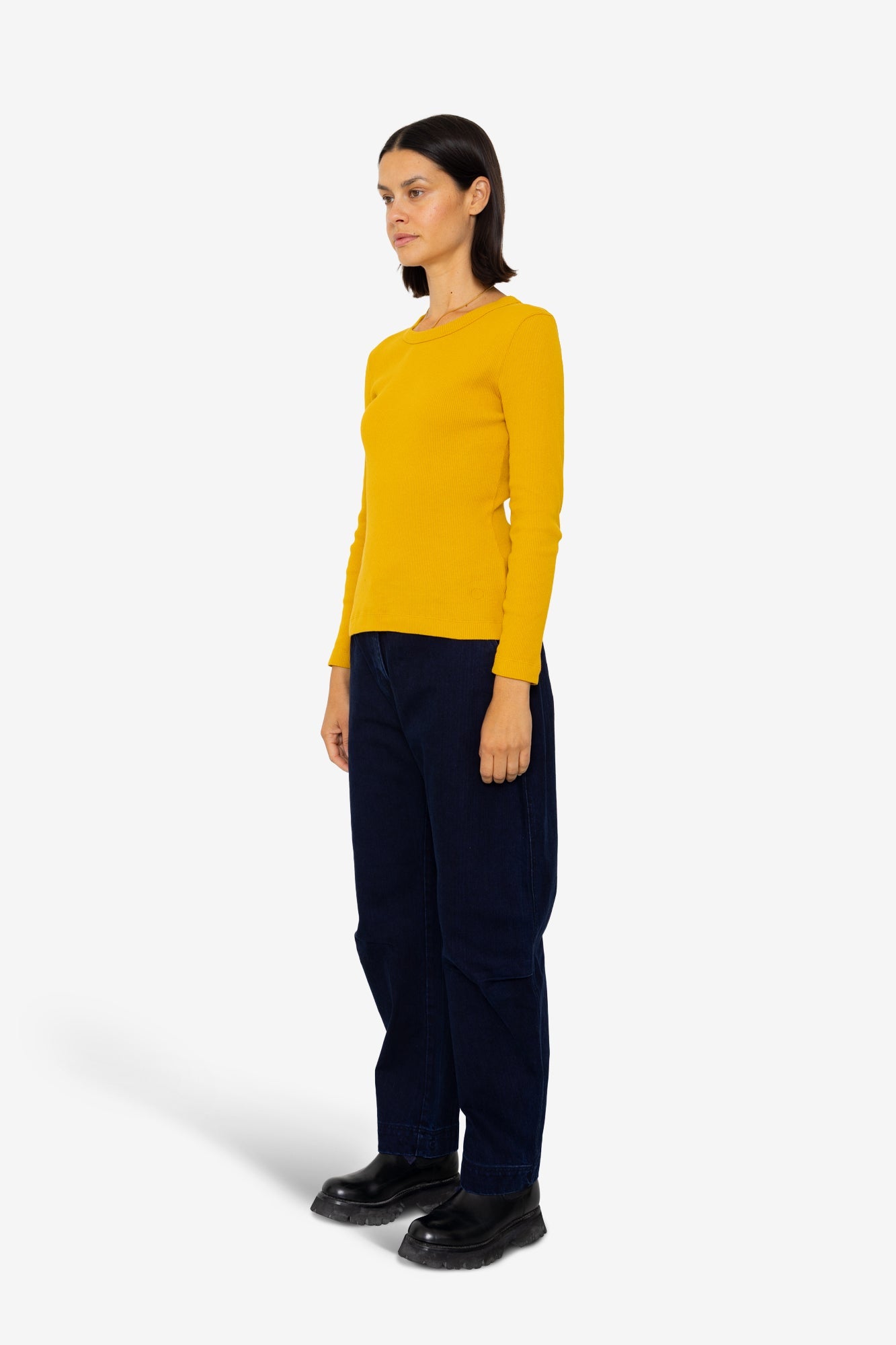 Long Sleeve Fitted T-Shirt - Chrome Yellow