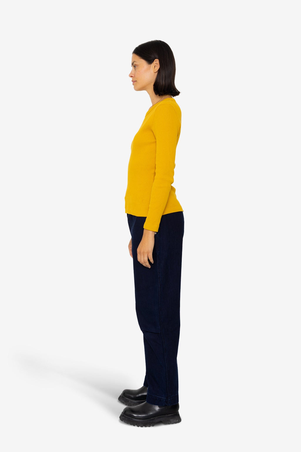 Long Sleeve Fitted T-Shirt - Chrome Yellow