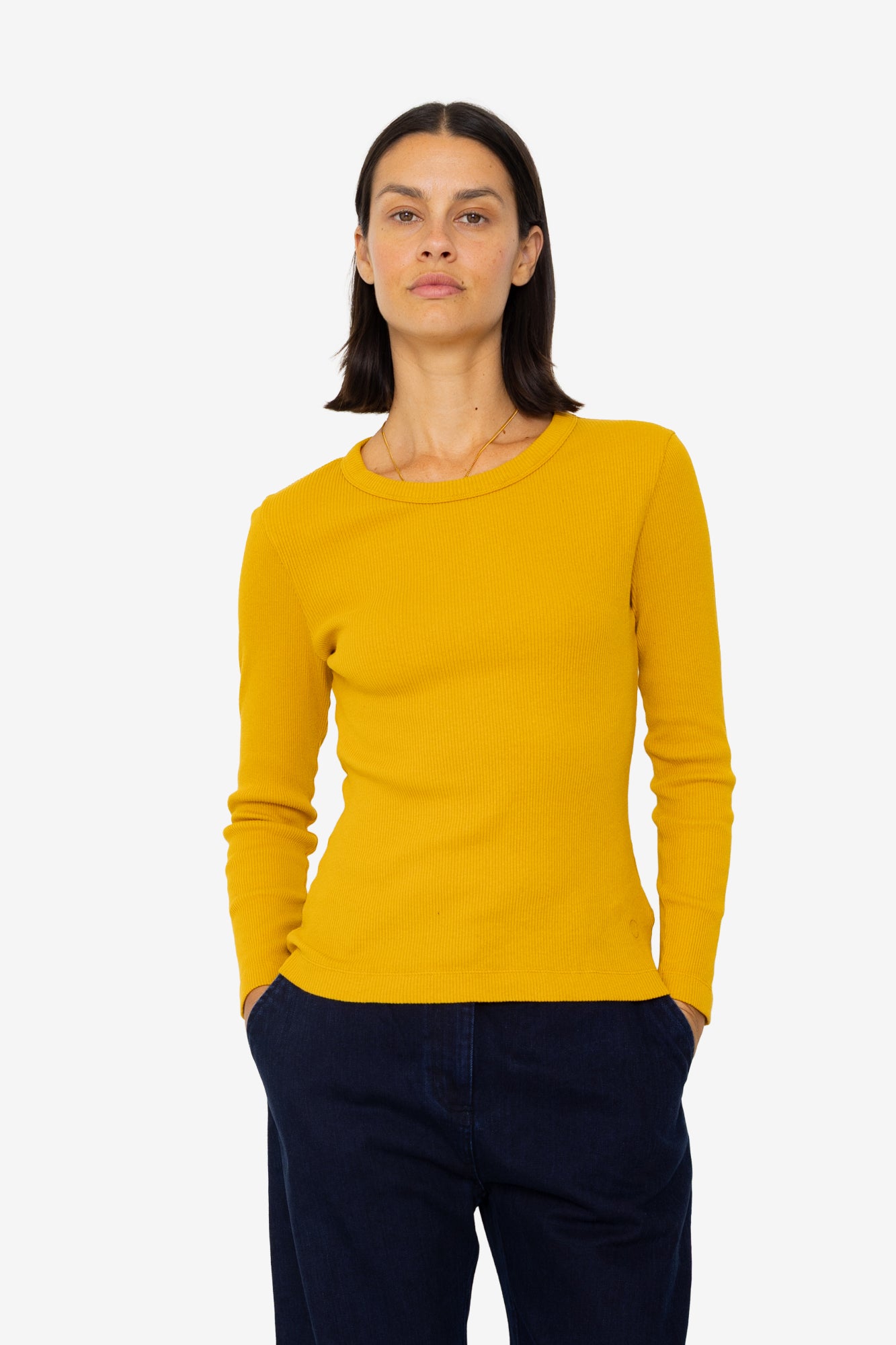 Long Sleeve Fitted T-Shirt - Chrome Yellow