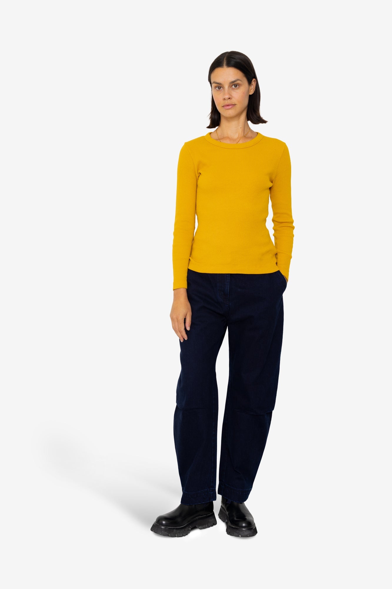 Long Sleeve Fitted T-Shirt - Chrome Yellow