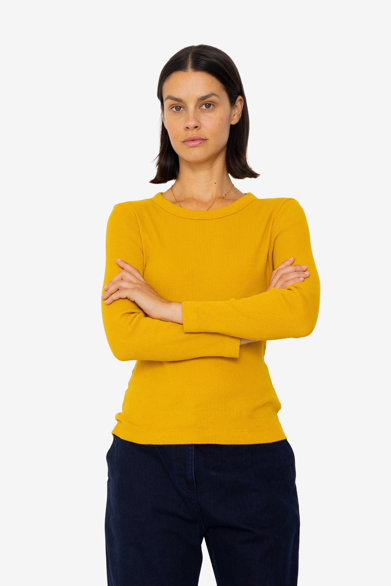 Long Sleeve Fitted T-Shirt - Chrome Yellow