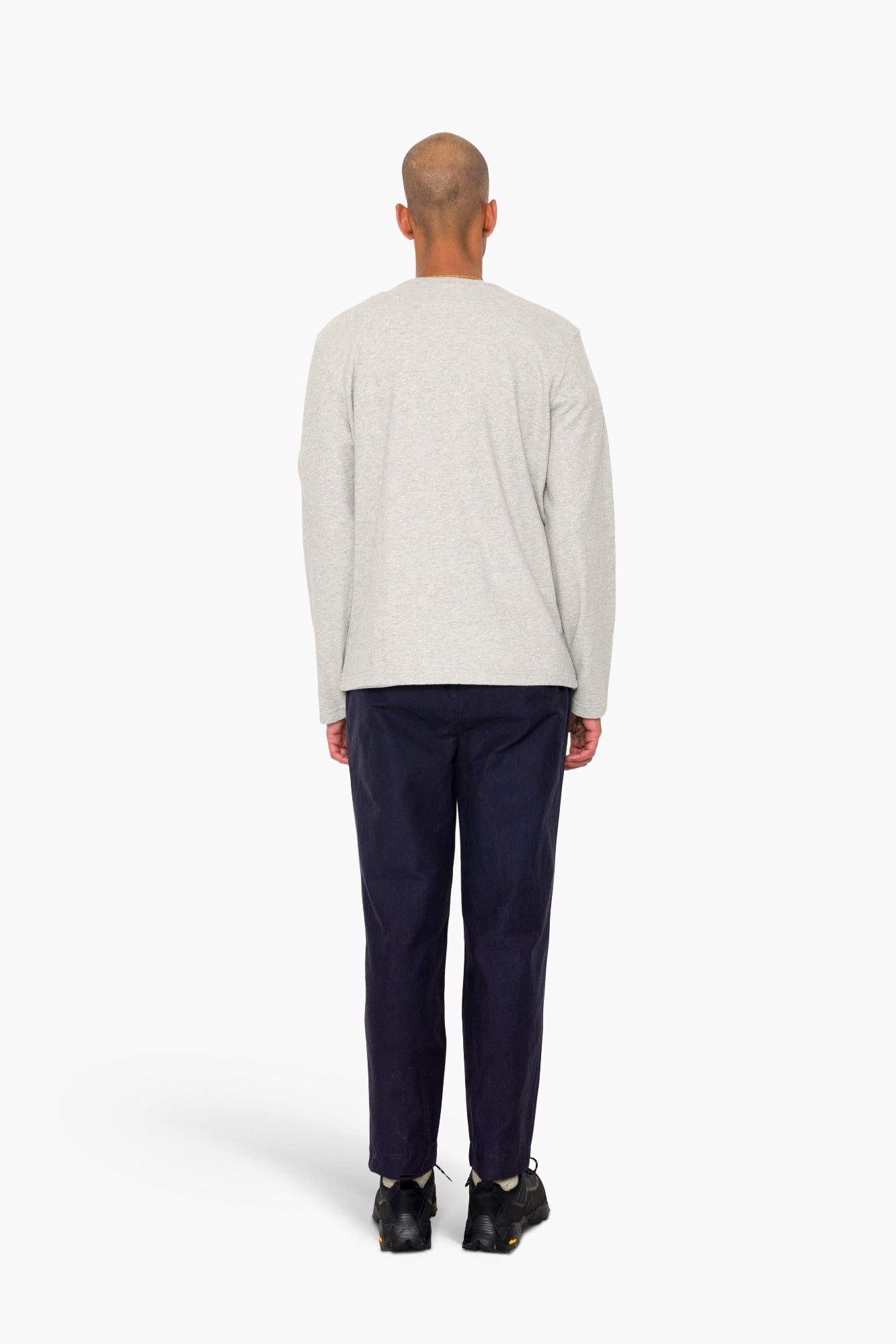 Long Sleeve Textured T-Shirt - Light Grey Melange