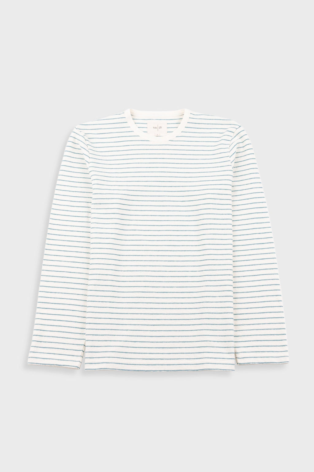 Long Sleeve Textured Stripe T-Shirt - Ecru / Misty Green