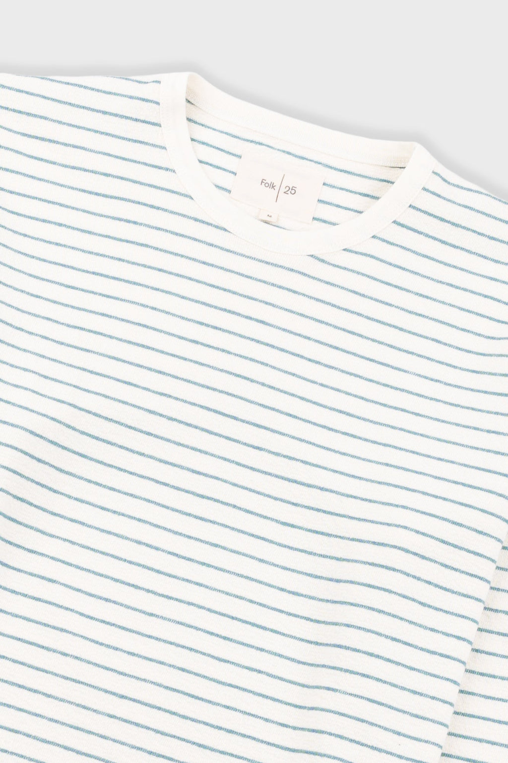 Long Sleeve Textured Stripe T-Shirt - Ecru / Misty Green