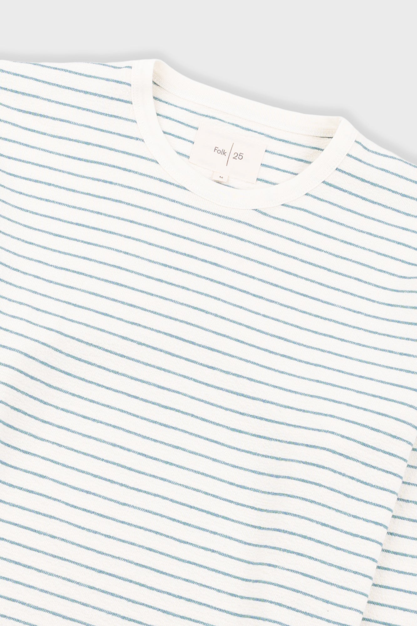 Long Sleeve Textured Stripe T-Shirt - Ecru / Misty Green
