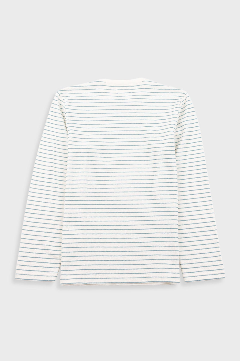 Long Sleeve Textured Stripe T-Shirt - Ecru / Misty Green