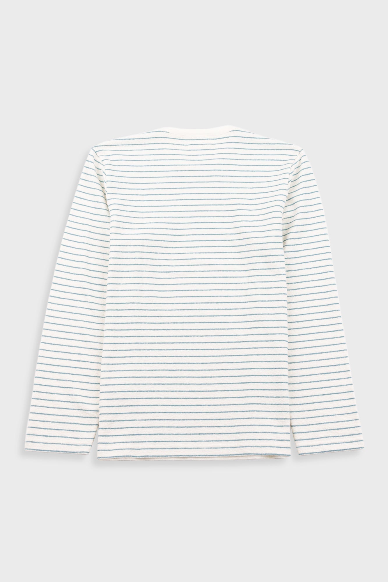 Long Sleeve Textured Stripe T-Shirt - Ecru / Misty Green
