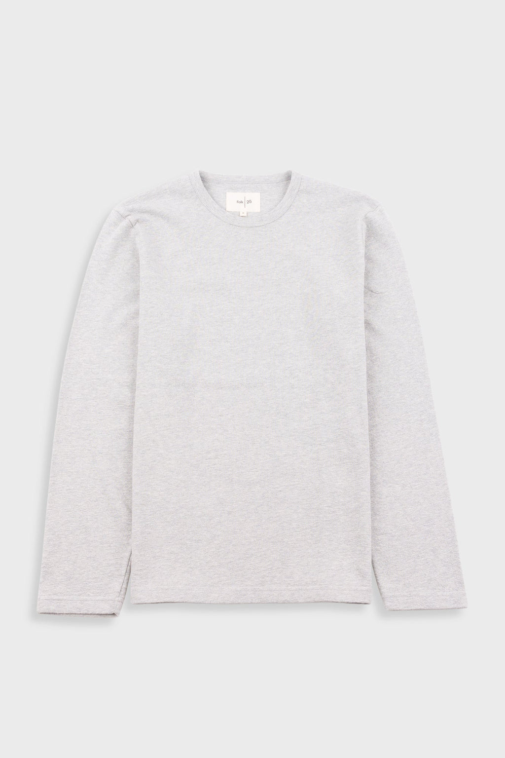 Long Sleeve Textured T-Shirt - Light Grey Melange