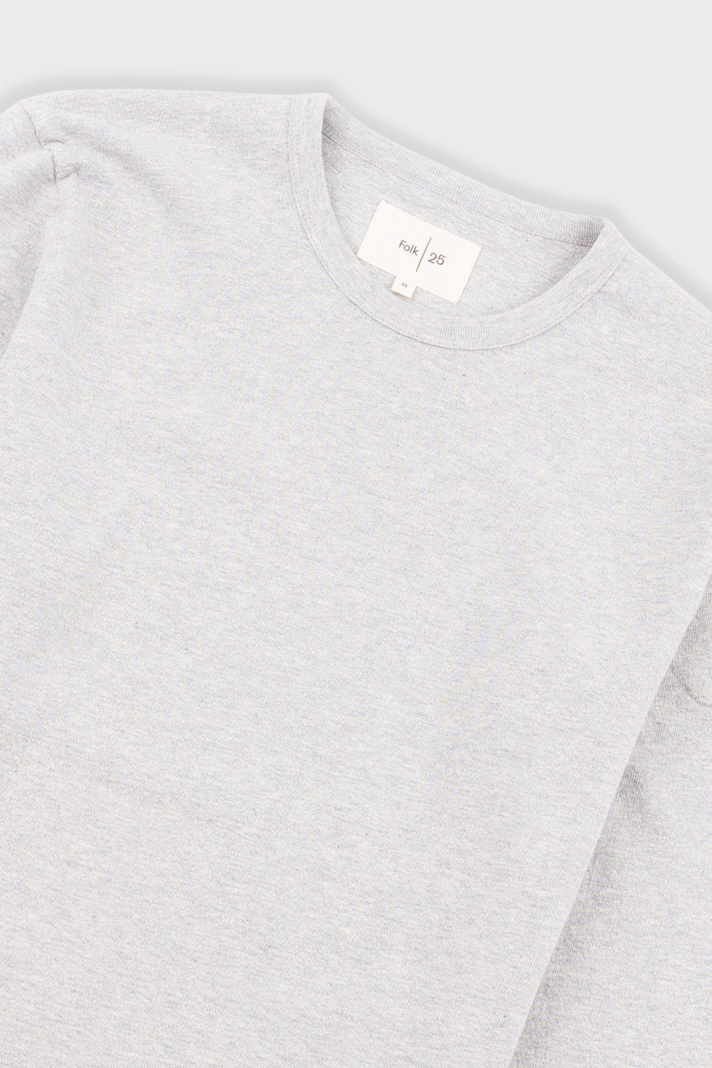 Long Sleeve Textured T-Shirt - Light Grey Melange