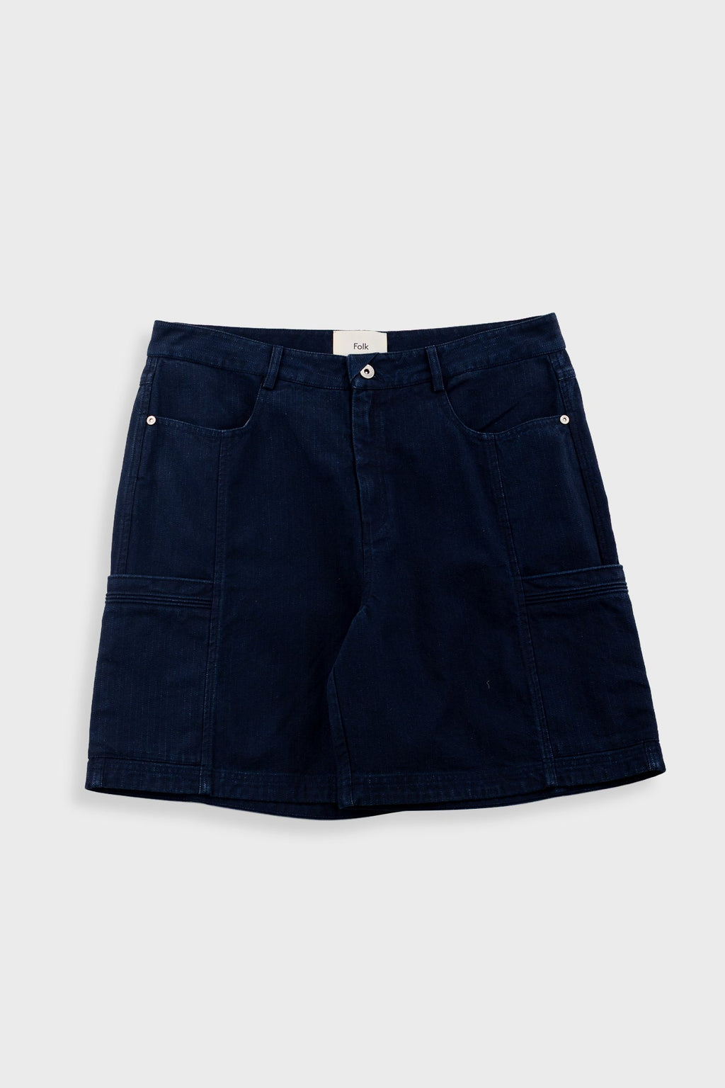 Lunar Jean Short - Deep Indigo Herringbone