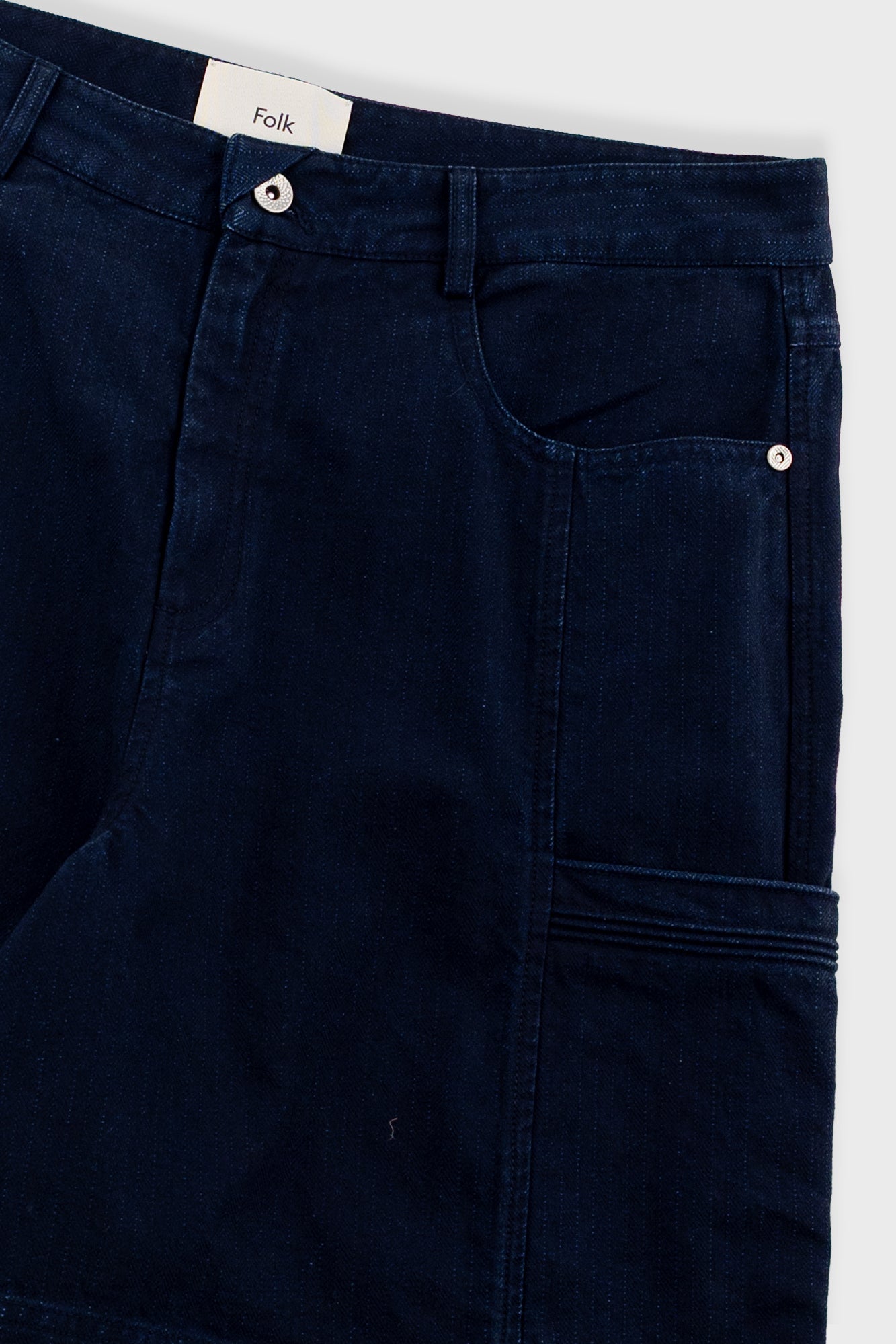 Lunar Jean Short - Deep Indigo Herringbone