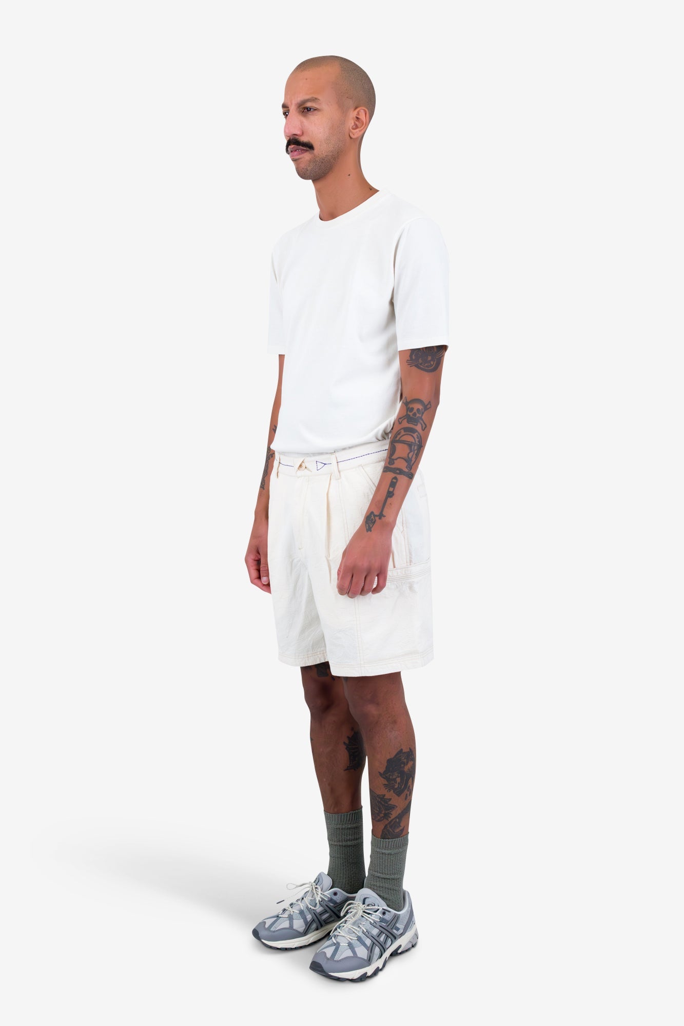 Lunar Shorts - Ecru Crinkle Canvas