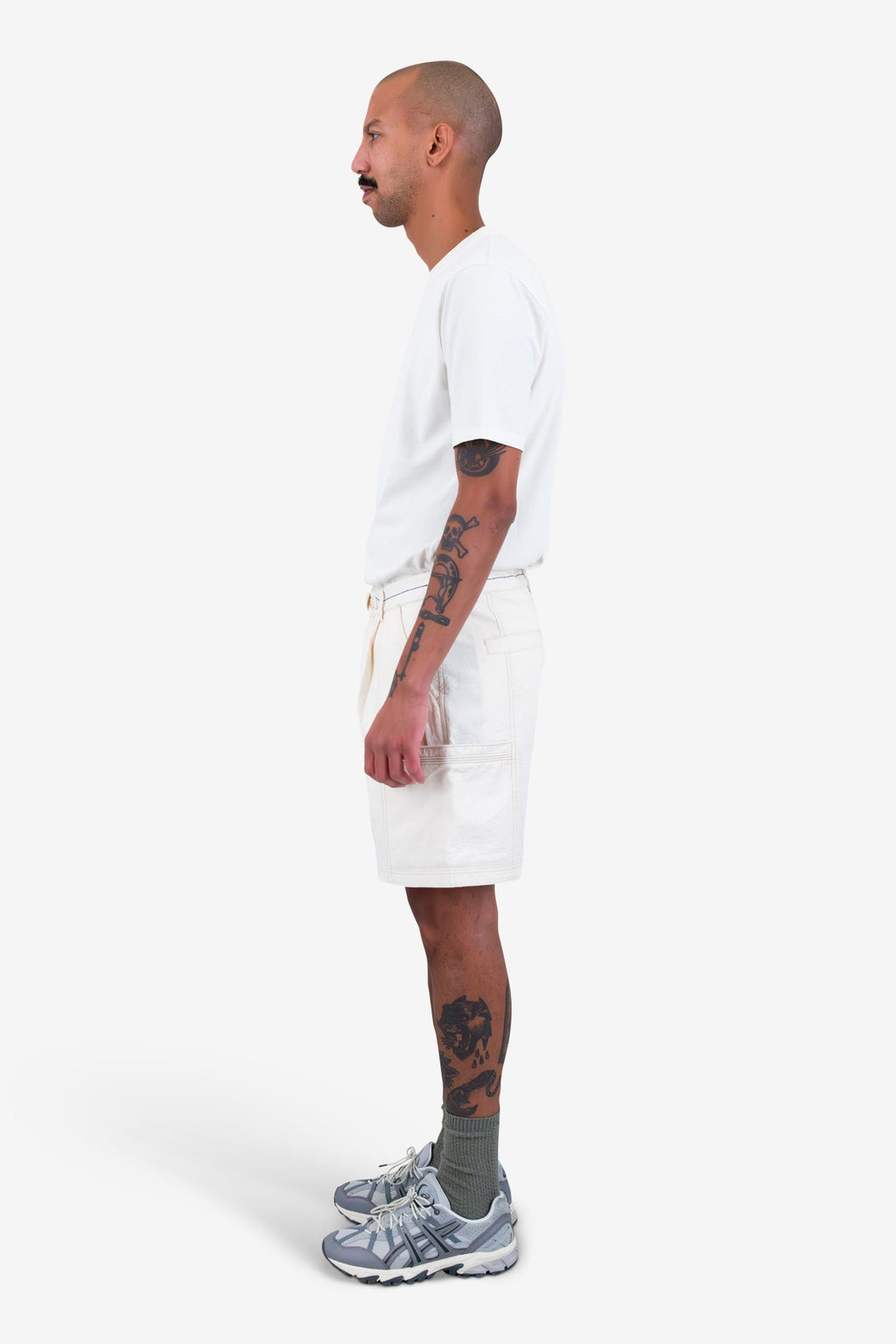 Lunar Shorts - Ecru Crinkle Canvas