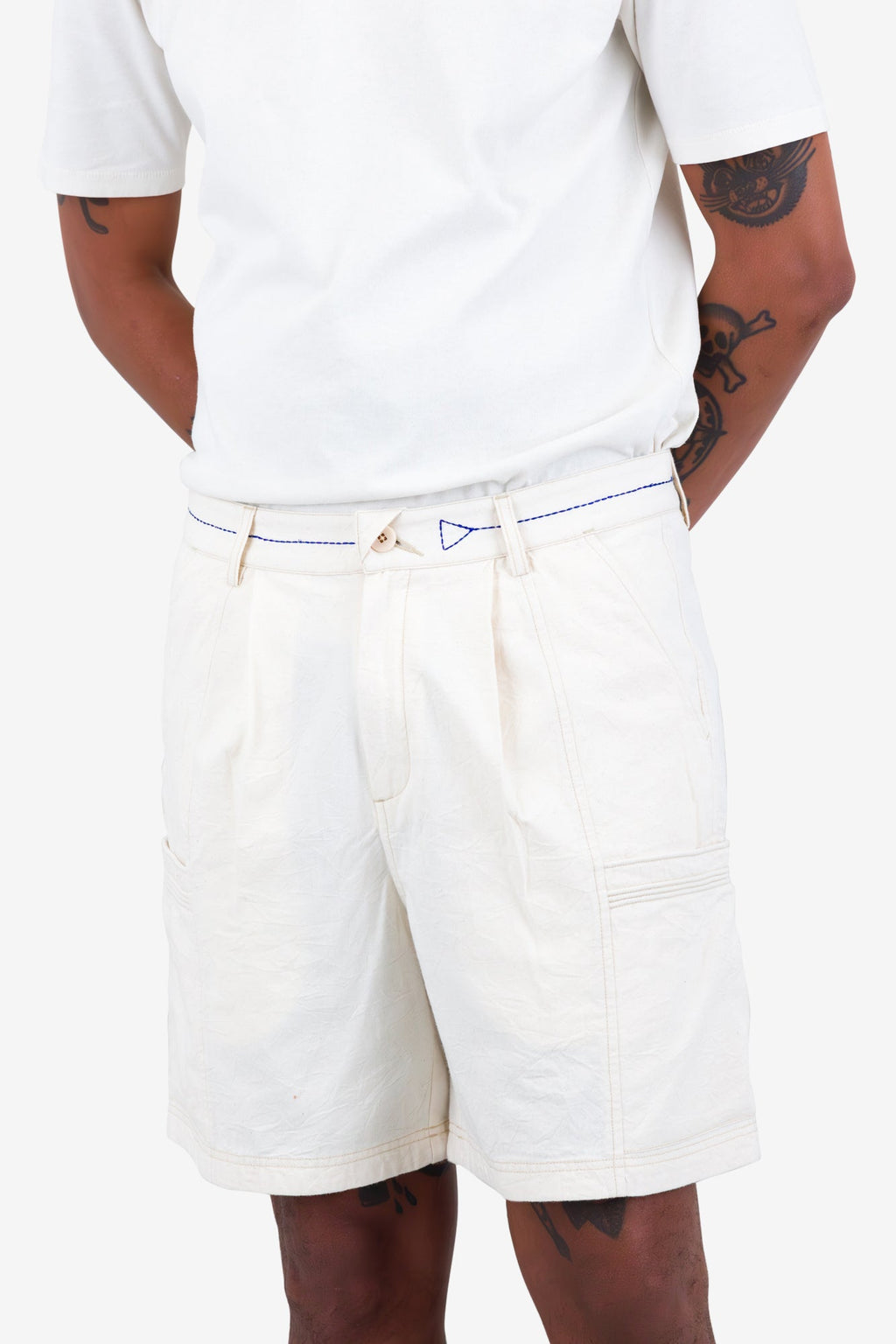 Lunar Shorts - Ecru Crinkle Canvas