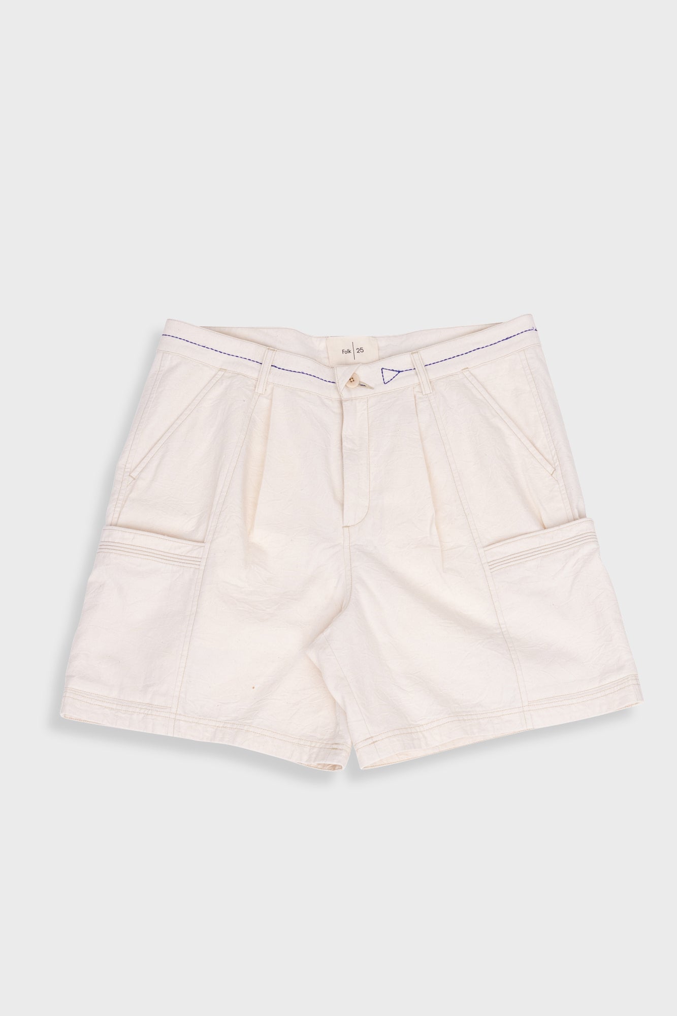 Lunar Shorts - Ecru Crinkle Canvas