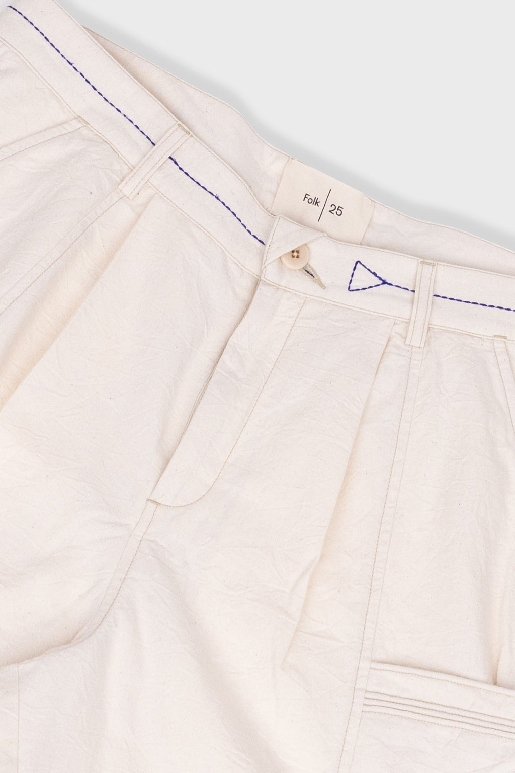 Lunar Shorts - Ecru Crinkle Canvas