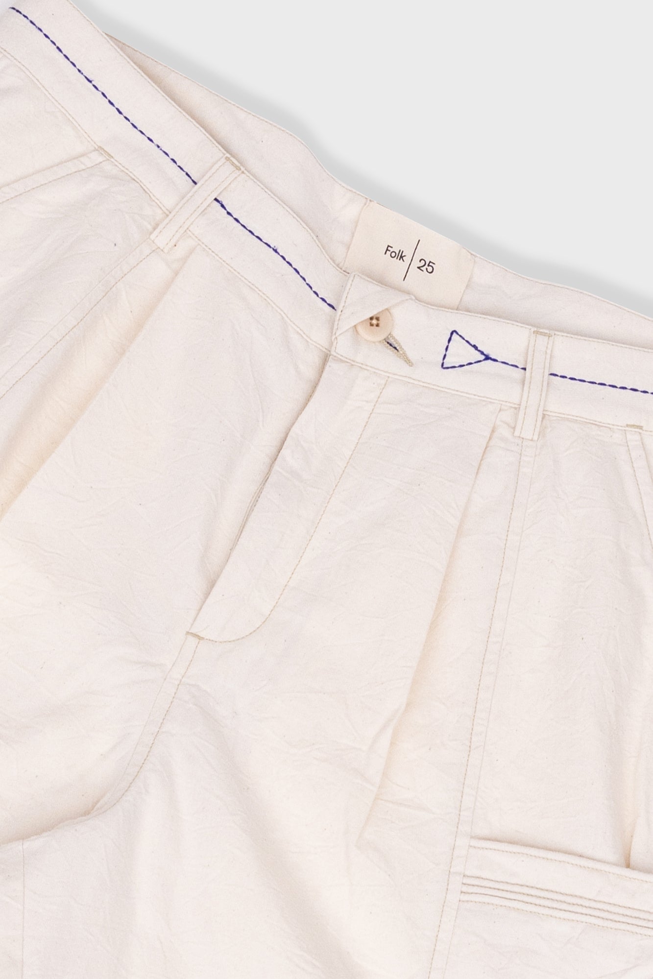 Lunar Shorts - Ecru Crinkle Canvas