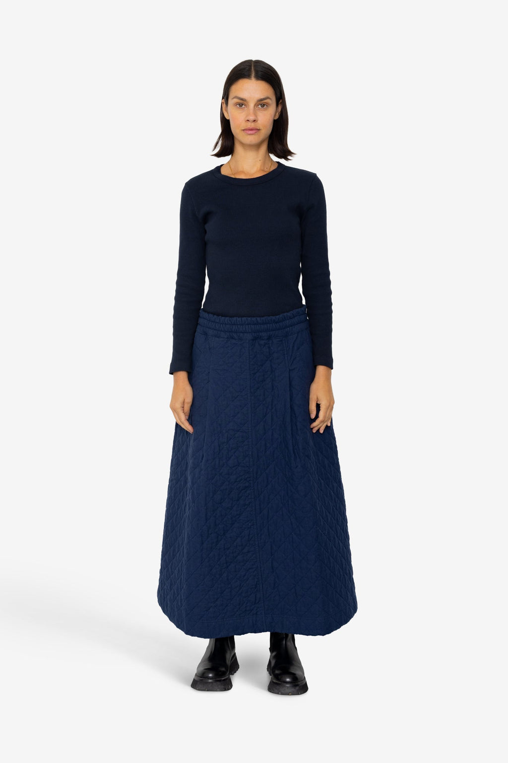 Maxi Skirt - Quilted Navy