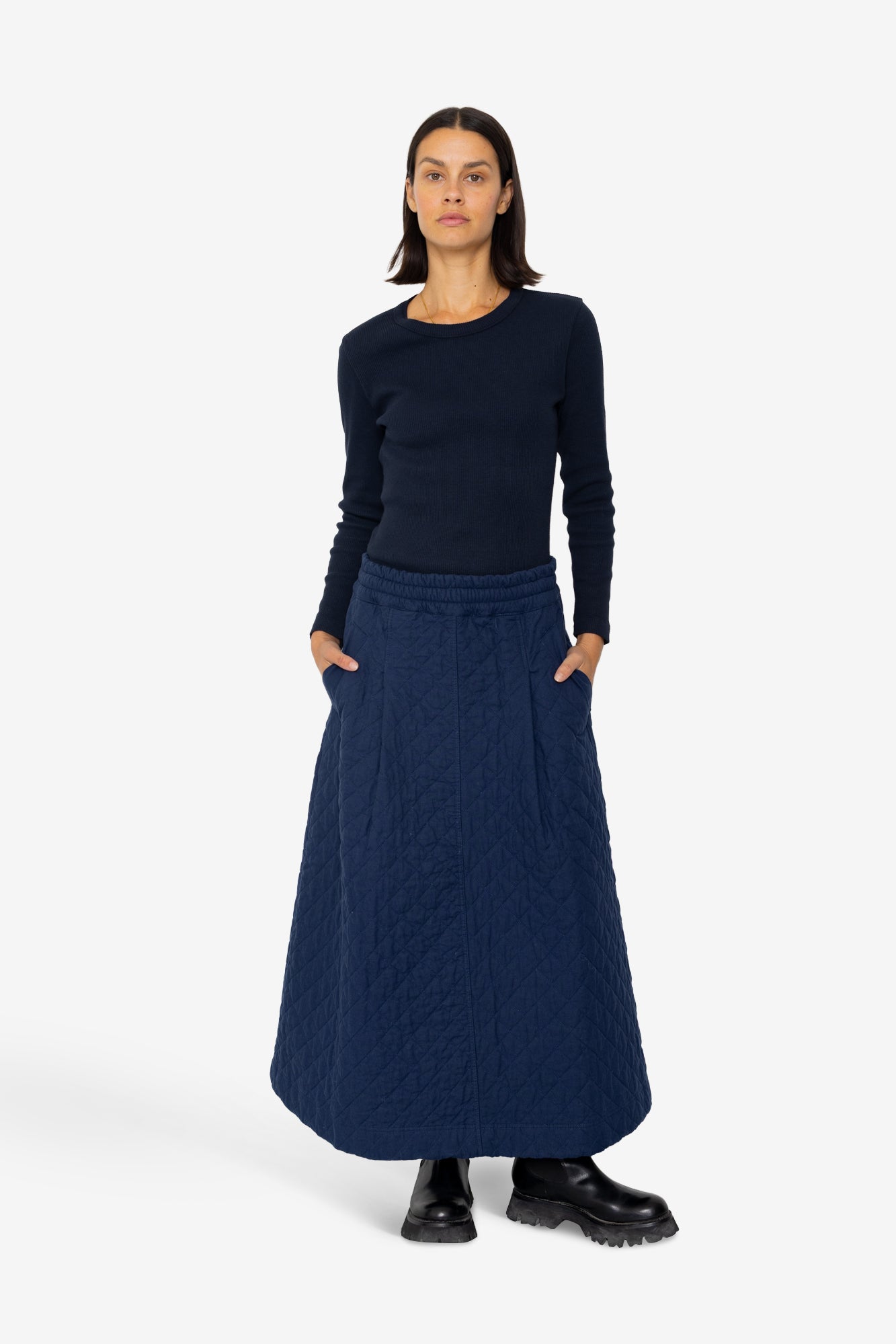 Maxi Skirt - Quilted Navy
