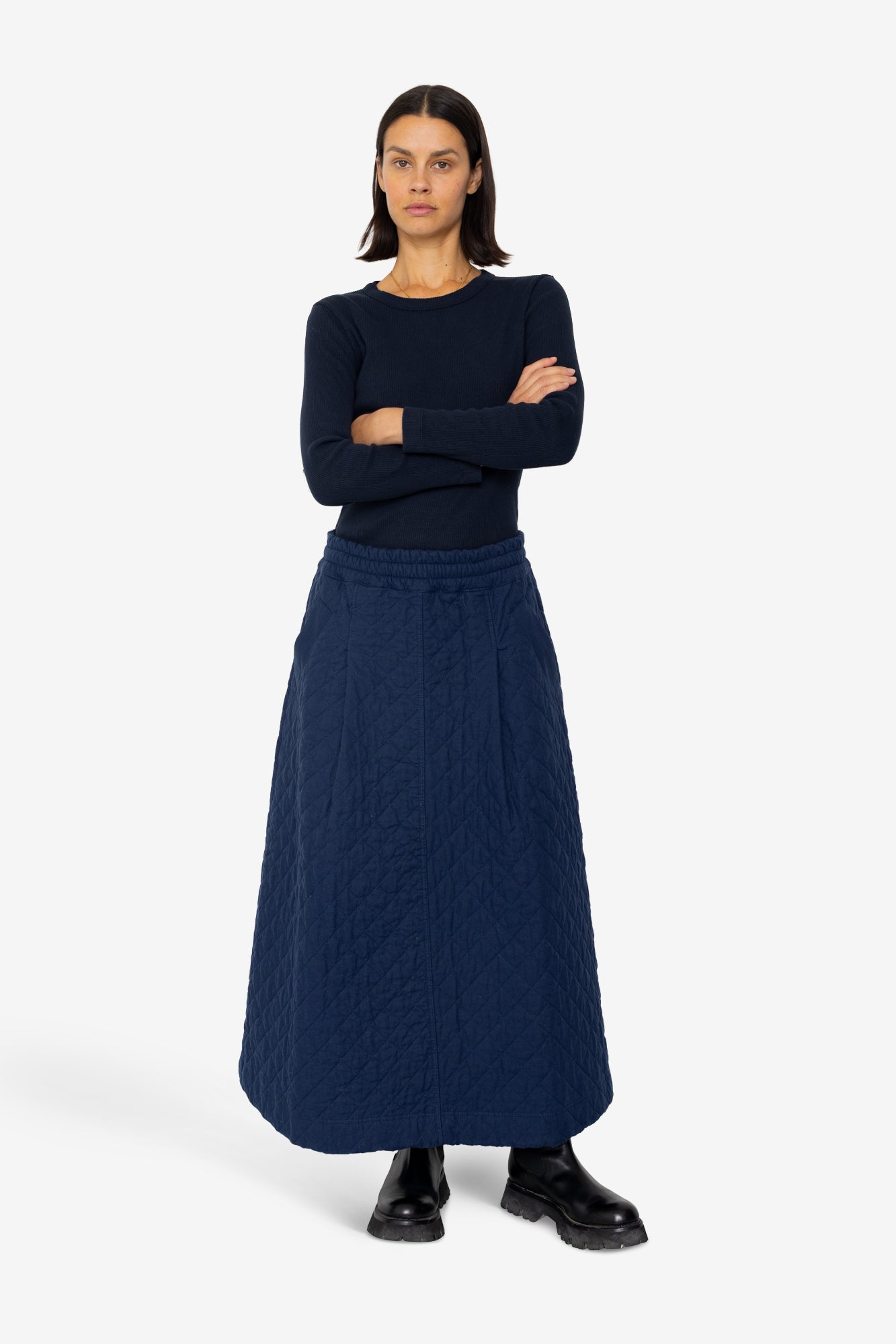 Maxi Skirt - Quilted Navy