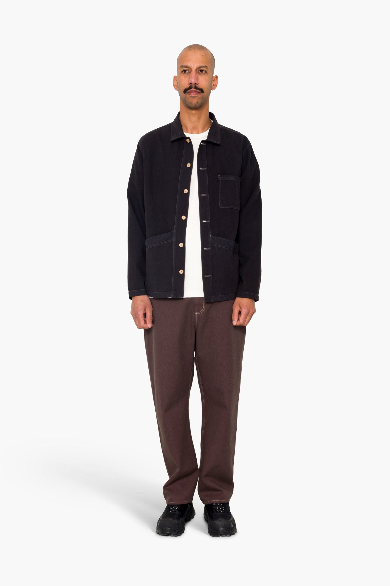 Meyer Shirt Jacket - Black Herringbone