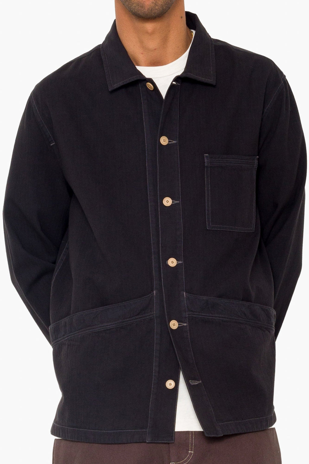 Meyer Shirt Jacket - Black Herringbone