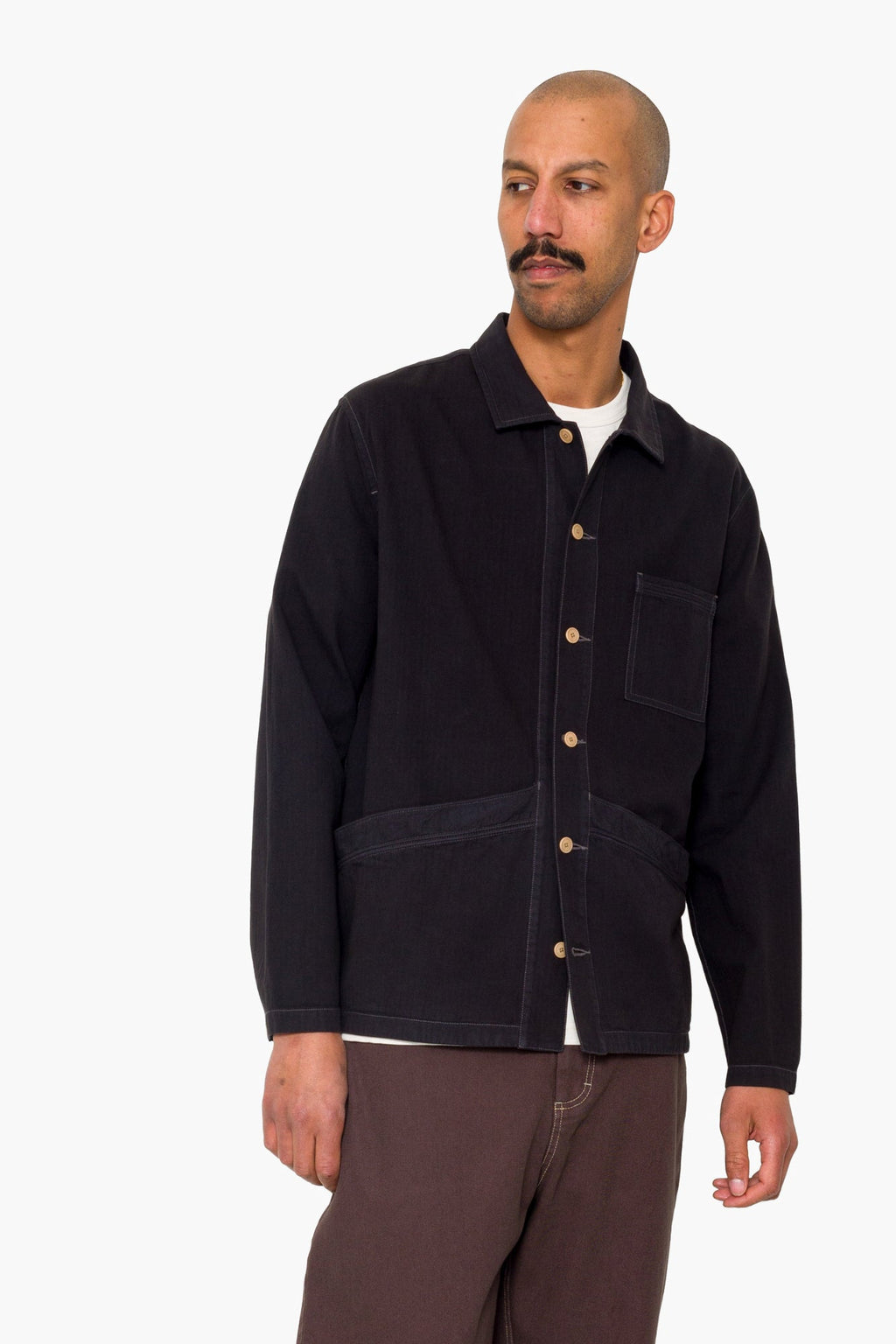 Meyer Shirt Jacket - Black Herringbone