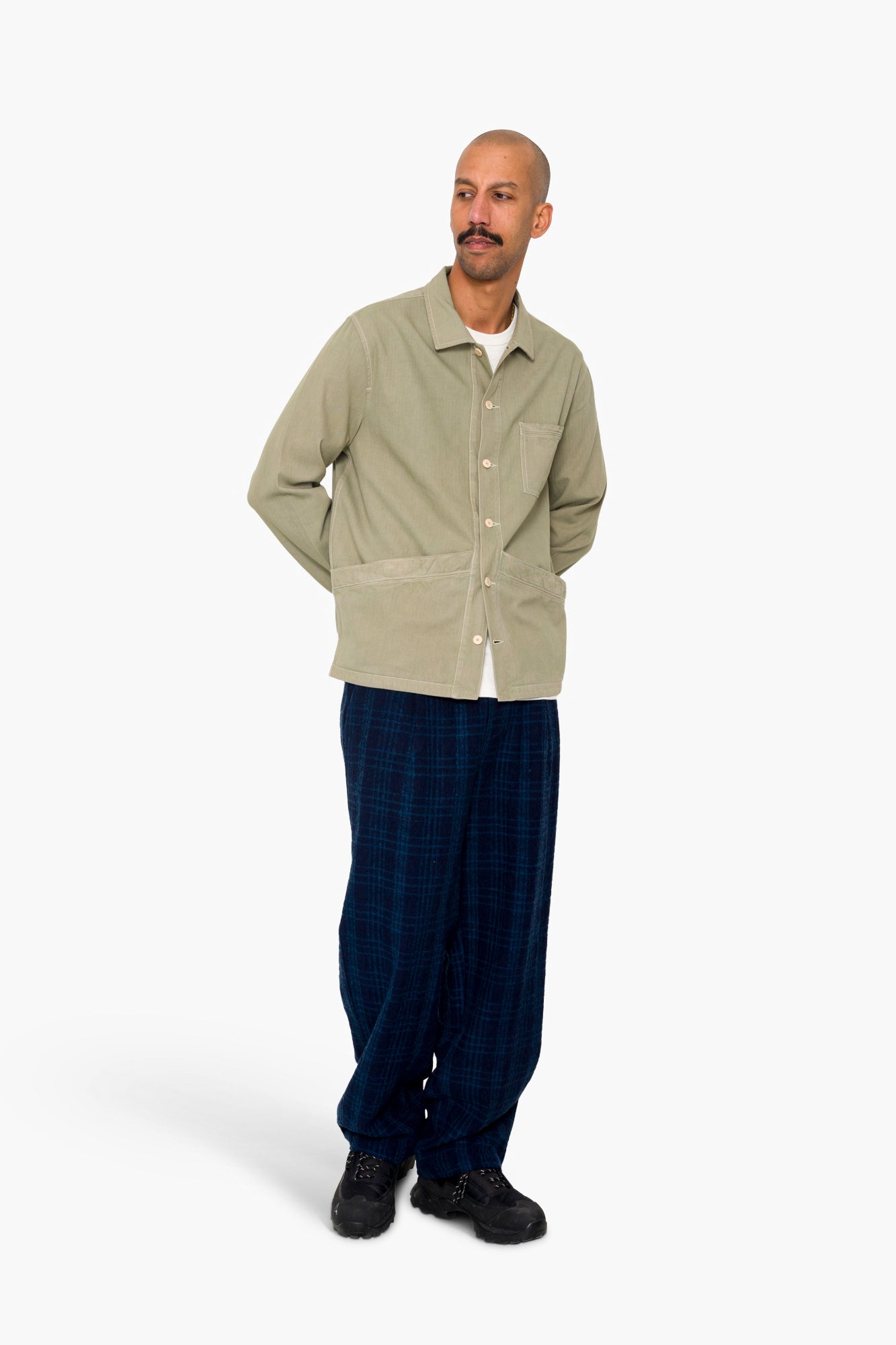 Meyer Shirt Jacket - Silver Sage Herringbone