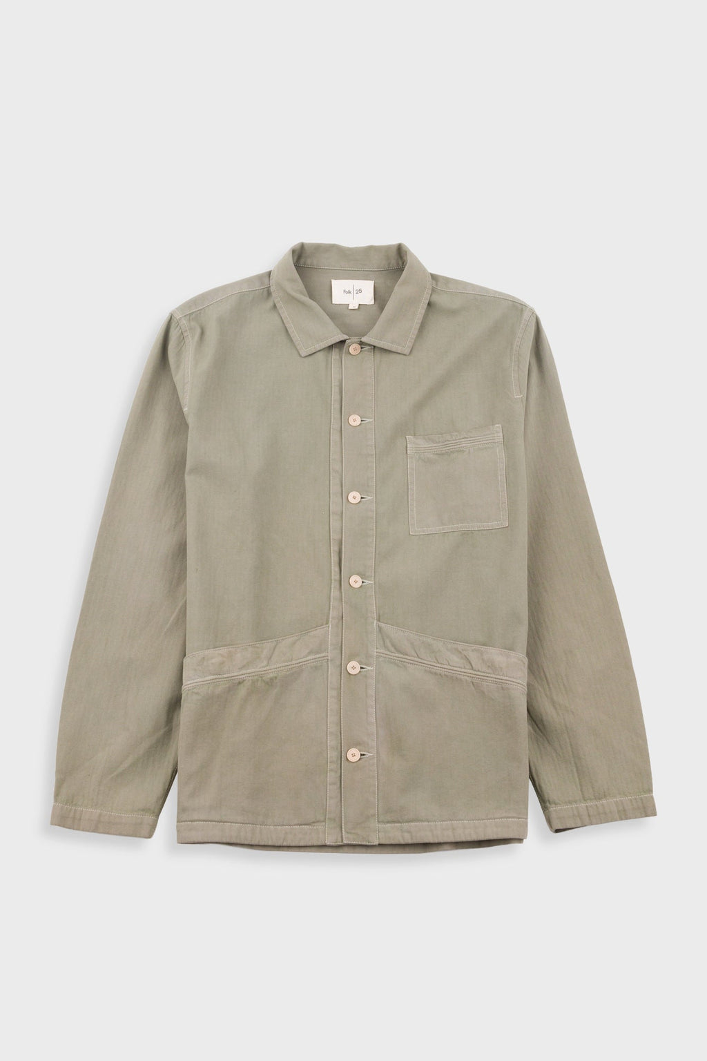 Meyer Shirt Jacket - Silver Sage Herringbone