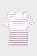 Microstripe T-Shirt - Ecru / Black Grape