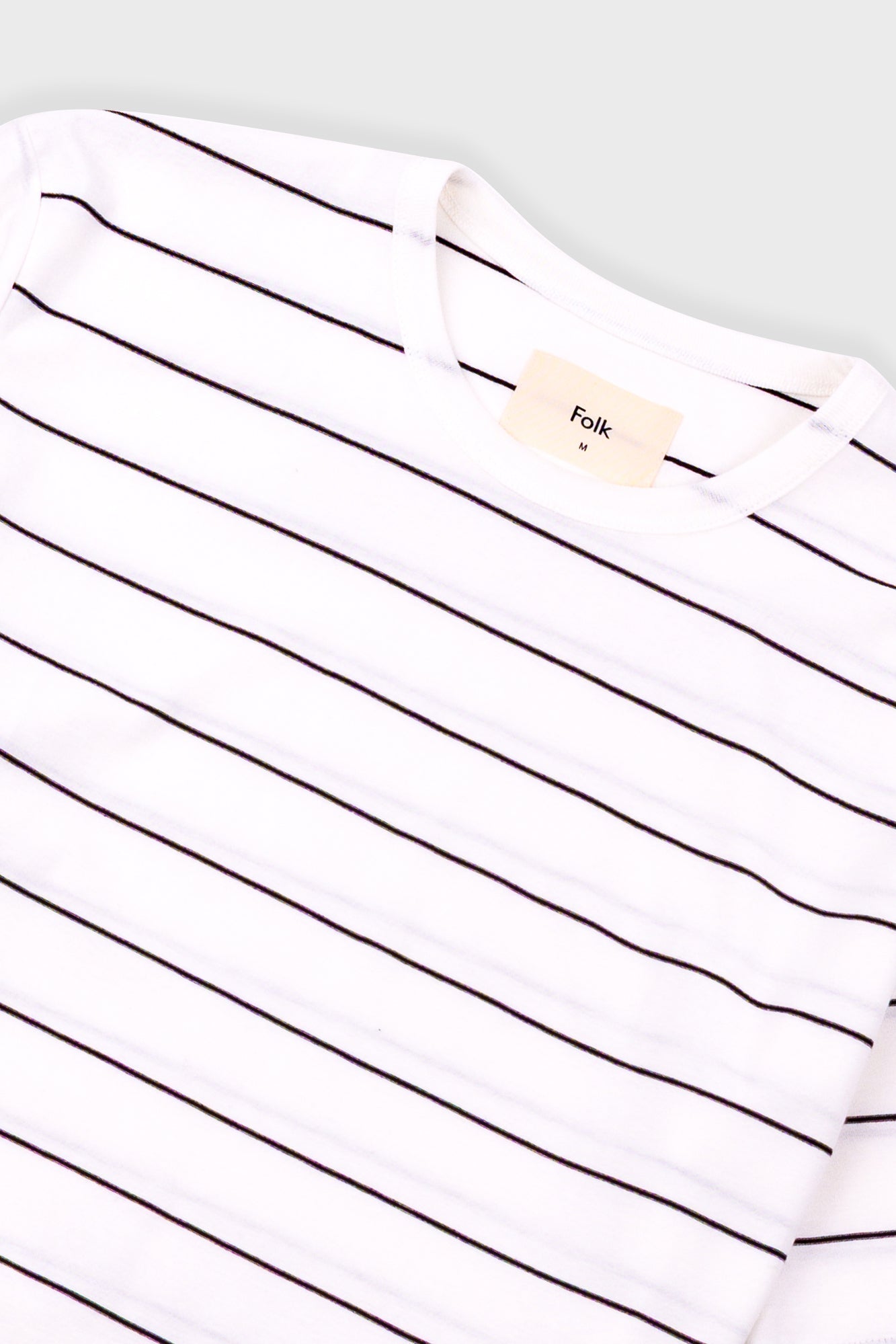 Microstripe T-Shirt - Ecru / Black Grape