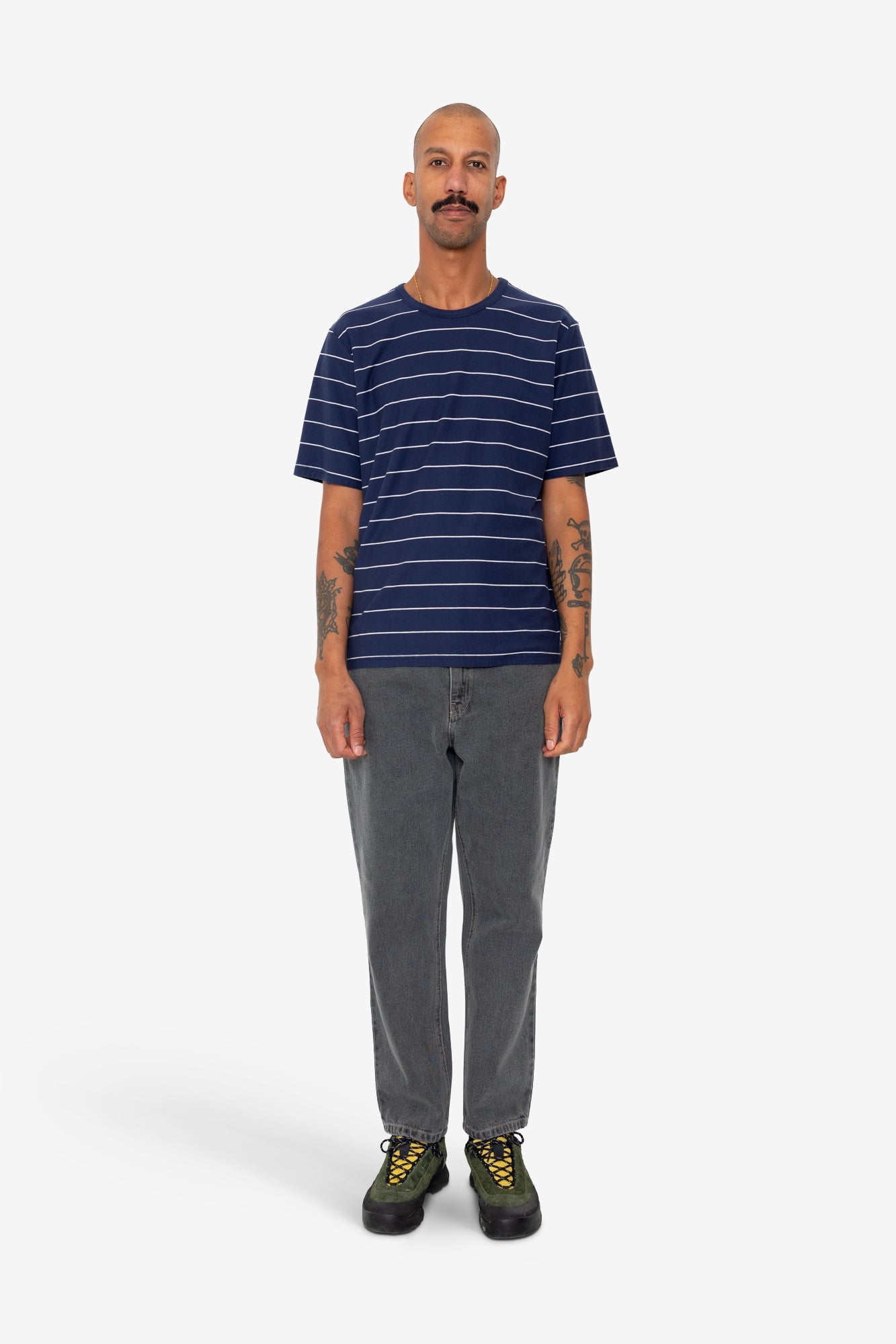 Microstripe T-Shirt - Navy / Ecru