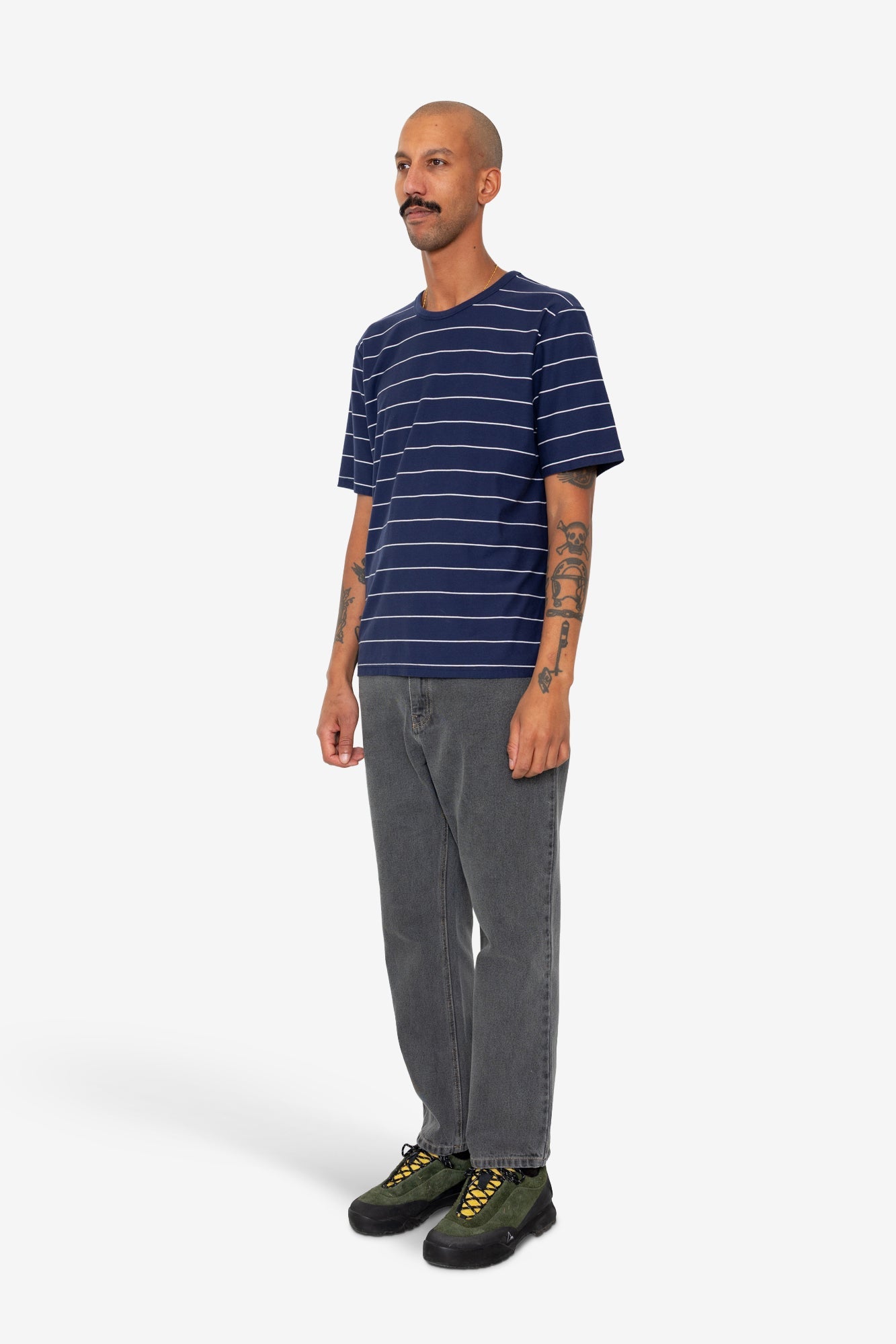 Microstripe T-Shirt - Navy / Ecru
