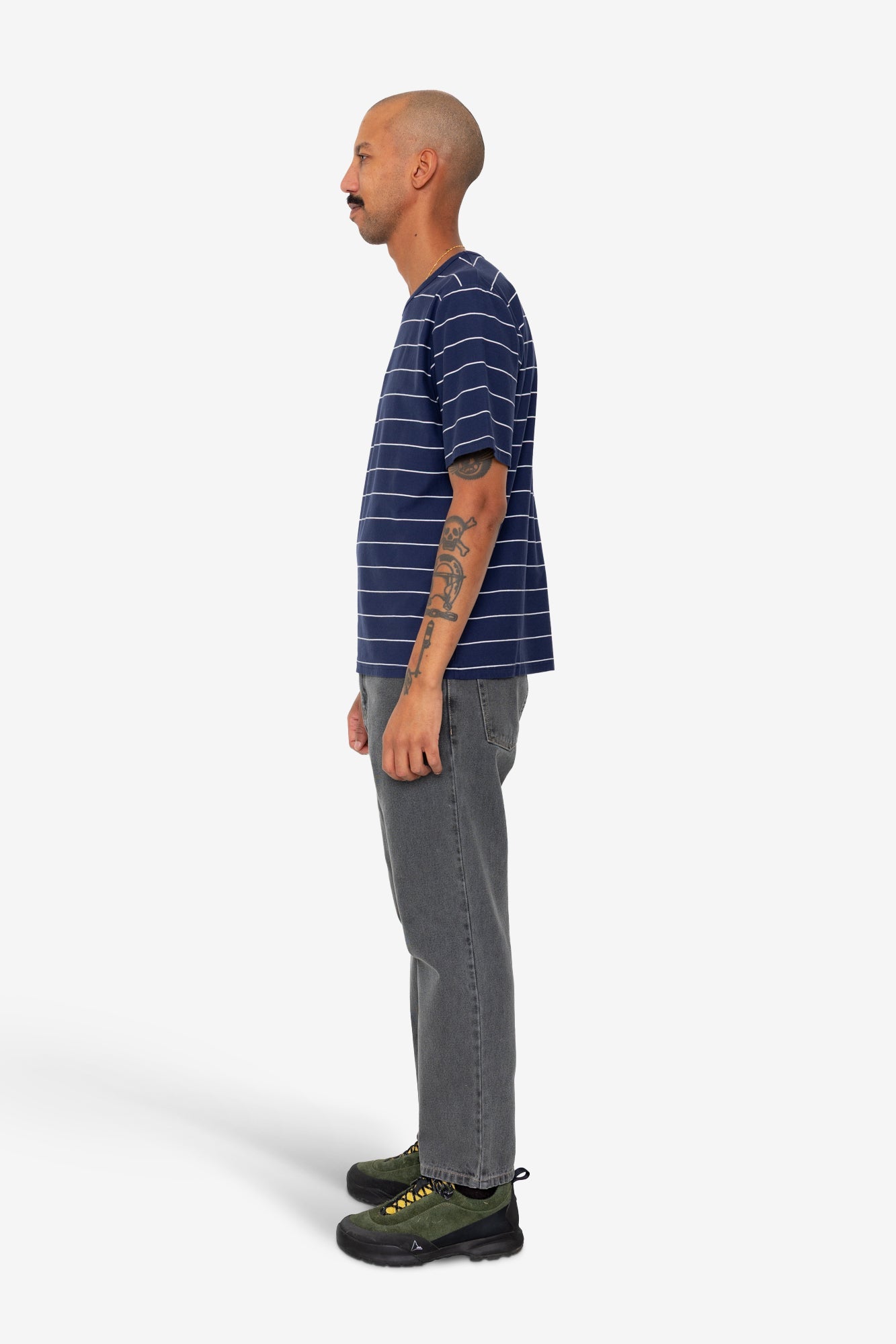 Microstripe T-Shirt - Navy / Ecru