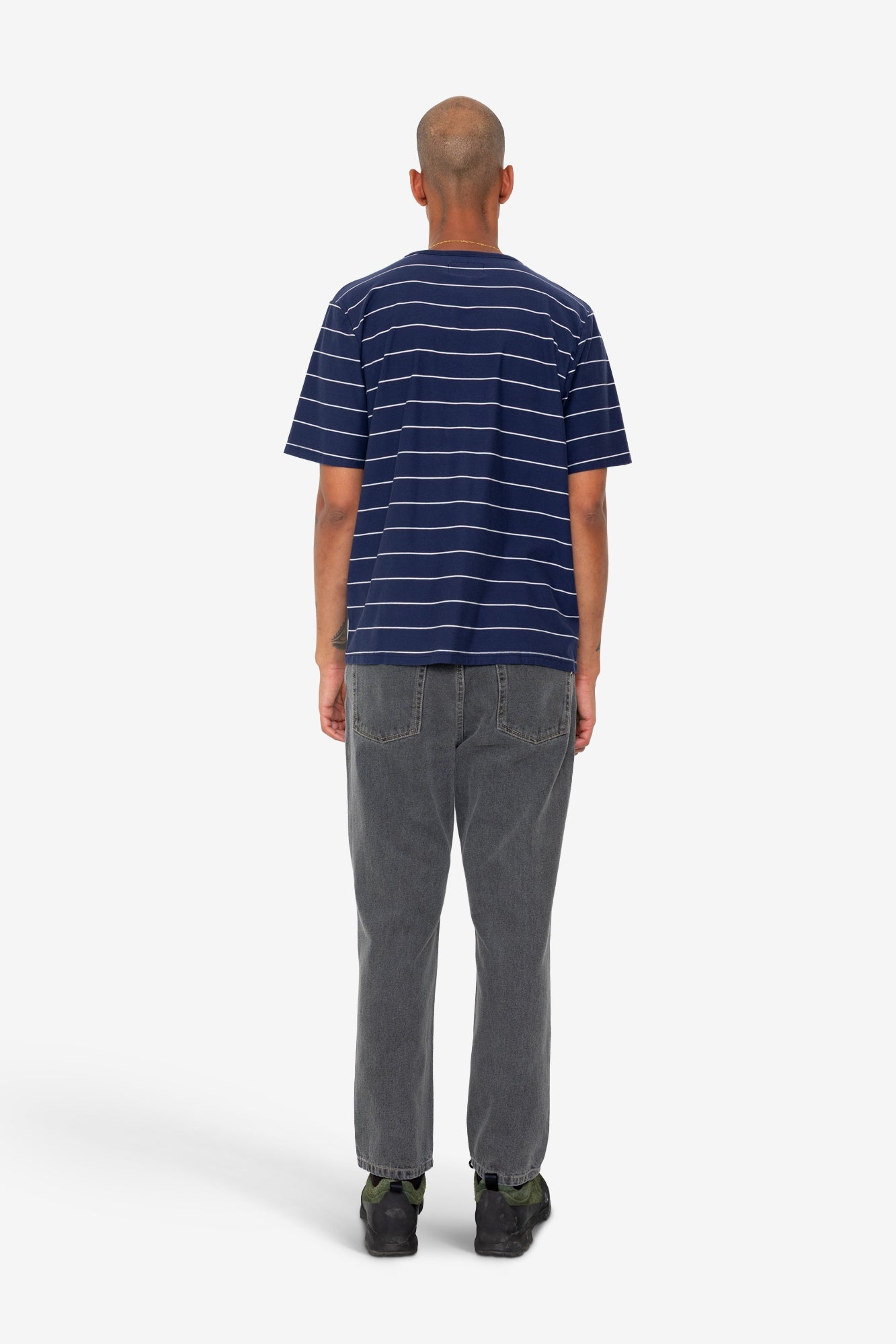 Microstripe T-Shirt - Navy / Ecru