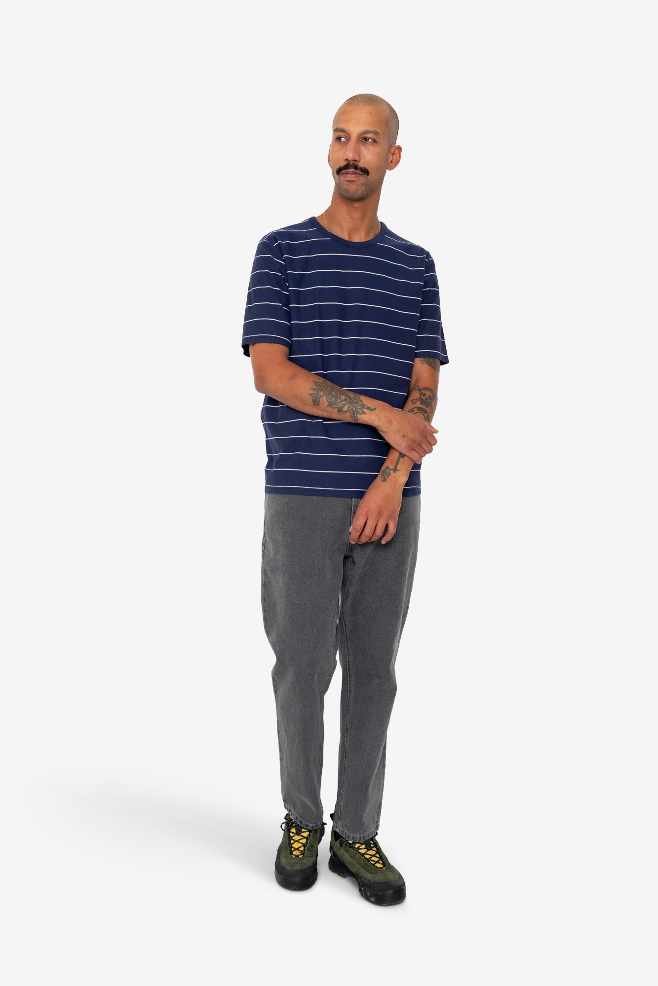 Microstripe T-Shirt - Navy / Ecru
