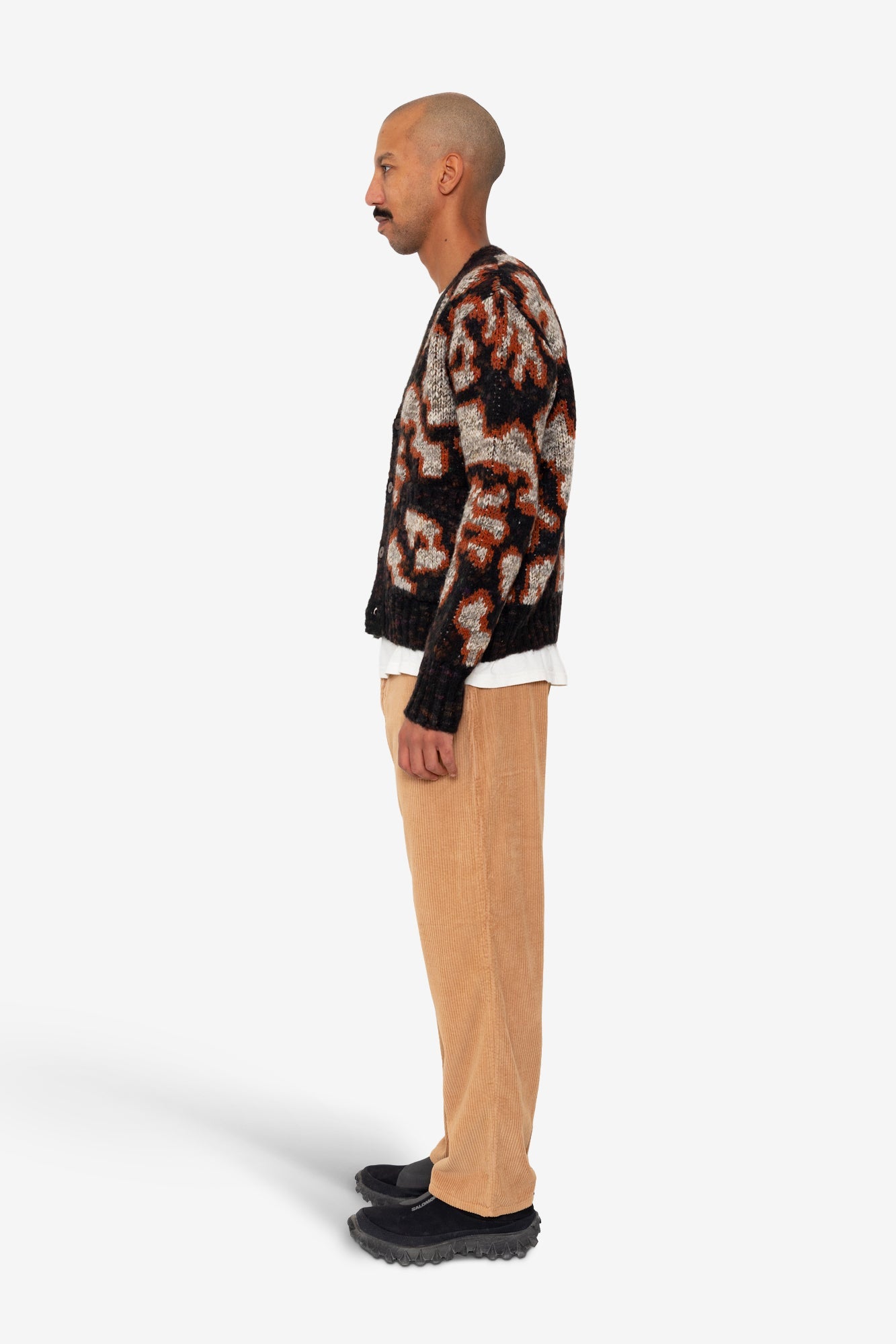 Mixed Yarn Cardigan - Espresso Mix